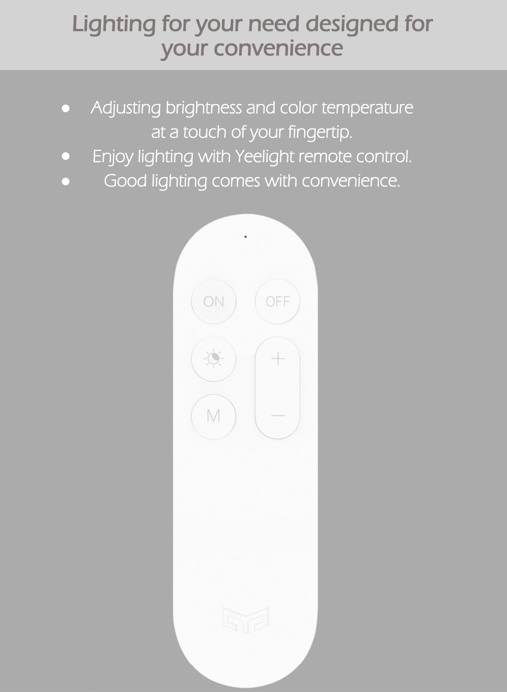 Yeelight Remote Control Transmitter for Smart LED Ceiling Light Lamp - White