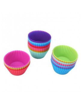 Round Silicone Baking High Temperature Cake Mould 9PCS