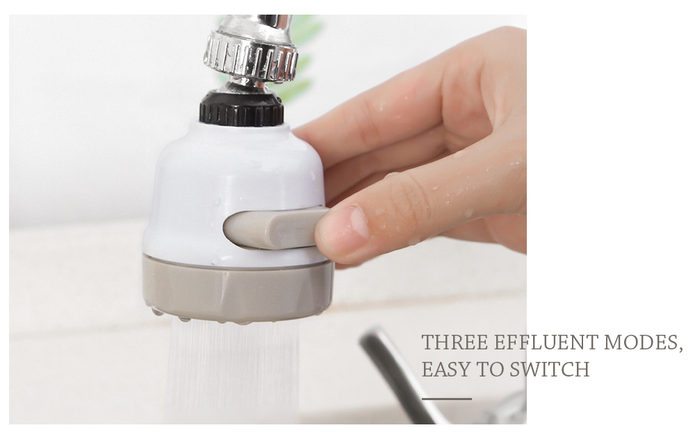 Three-mode Adjustable Splash-proof Water Tap Economizer - White