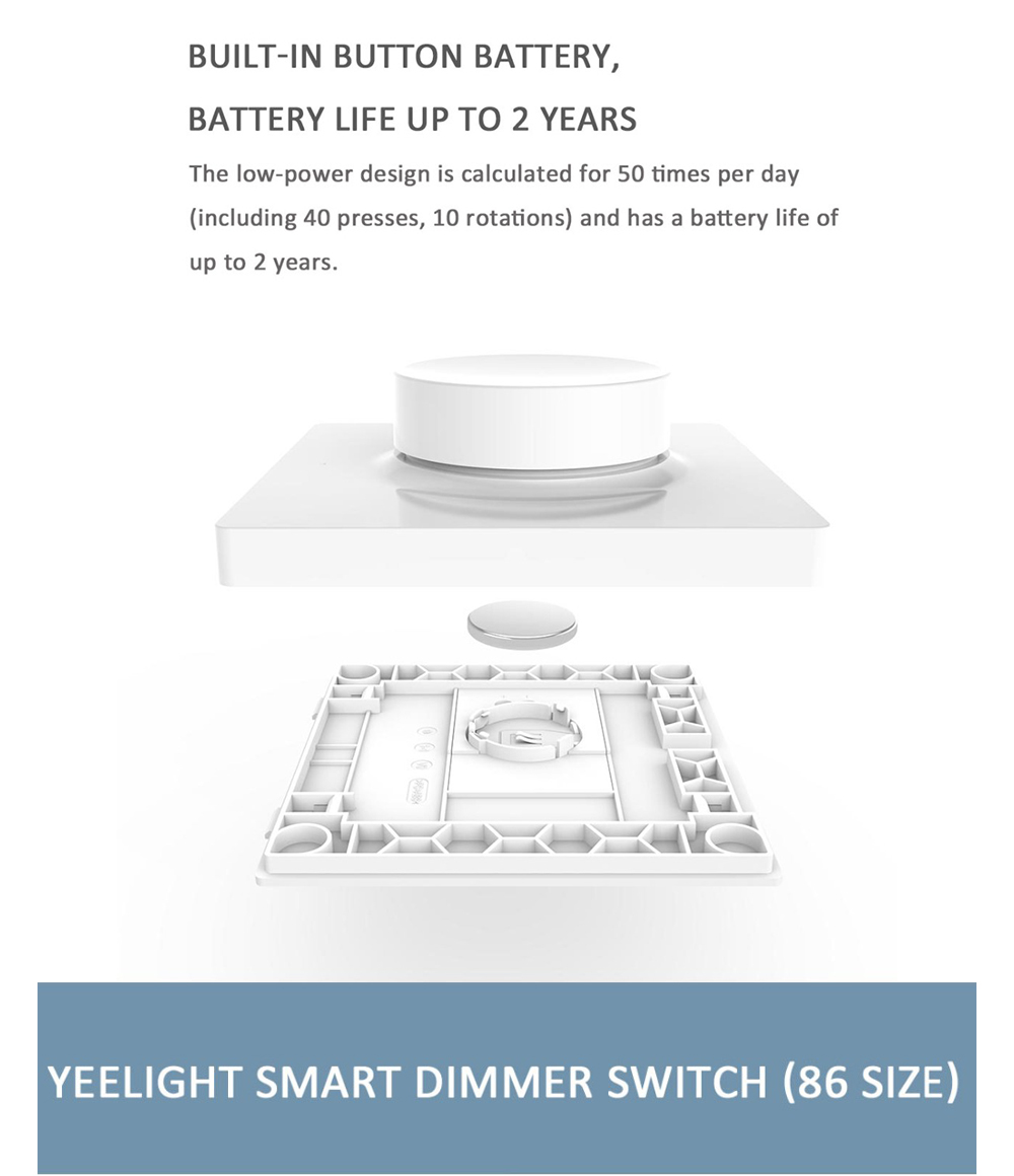 Yeelight Bluetooth Dimmer Switch Smart Controller 86 Boxes - White 86 Boxes